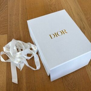 Dior White Gift Box with Logo Ribbon